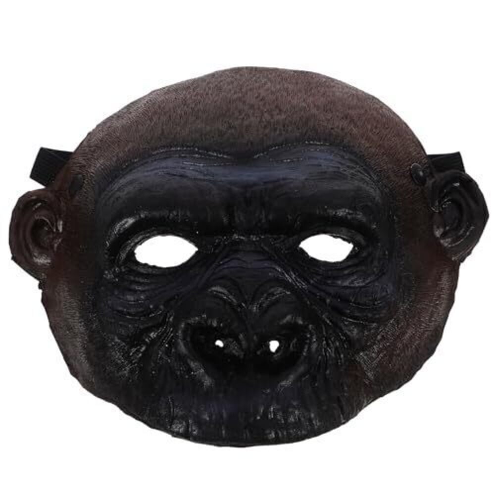 7541 Masquerade Monkey Mask - Black PU Breathable Halloween Orangutan